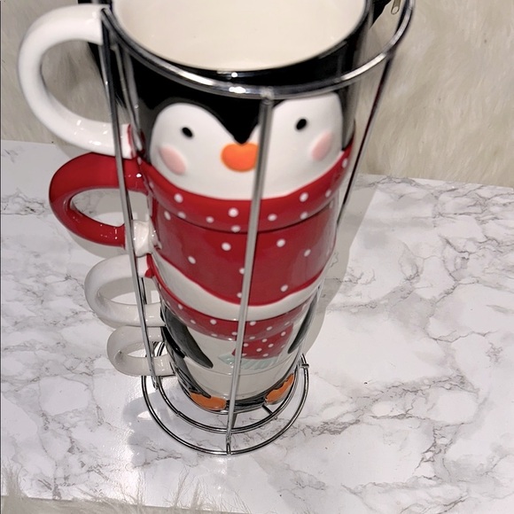 4 mug set Christmas penguins - Picture 2 of 5